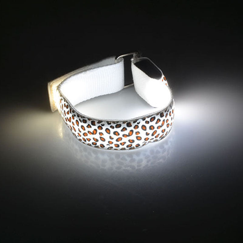 Leopard Hand Strap Wristband LED Reflective Light Shine Flash Glowing Luminous Armband Lights