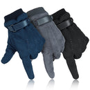 Mens Winter Suede Gloves Touch Screen Windproof Thermal Warm Outdoor Sport Skiing Gloves