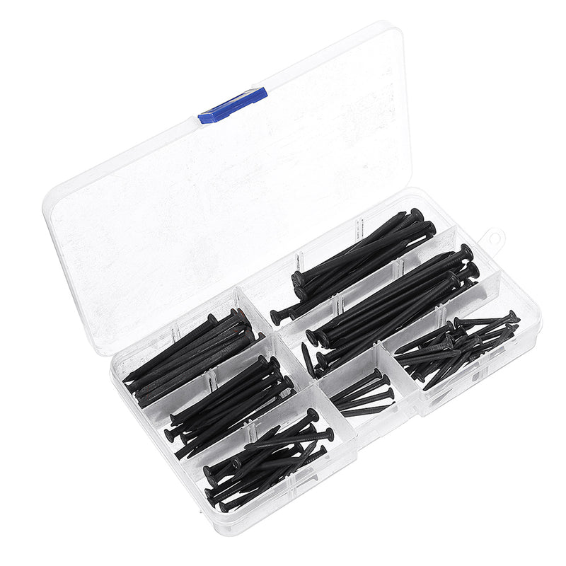 90Pcs Black Iron Point Tip Wall Cement Nails Wood Nail Set 3/4/5/6/7/8CM