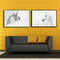 Miico Hand Painted Combination Decorative Paintings Black And White Horse Wall Art For Home Decoration