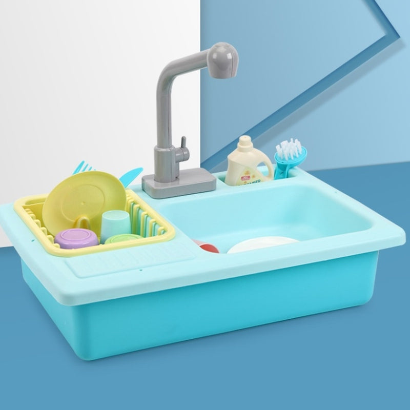 Children Plastic Simulation Electric Dishwasher Sink Pretend Play Kitchen Toys Kids Puzzle Early Education Toy