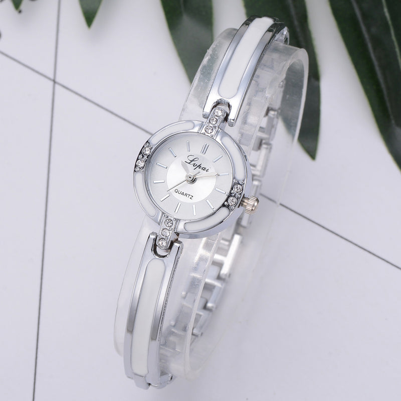 LVPAI P282 Crystal Diamond Women Bracelet Watch Full Steel Casual Style Quartz Watches