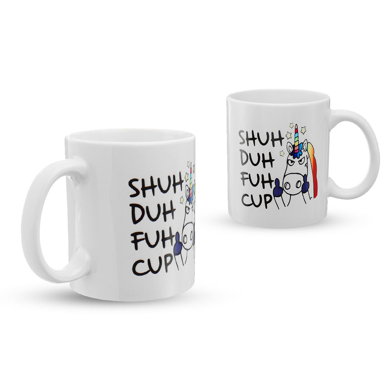Shuh Duh Fuh Cup Funny Unicorn Mug Gift Coffee Mugs for Coworkers Office Home Present