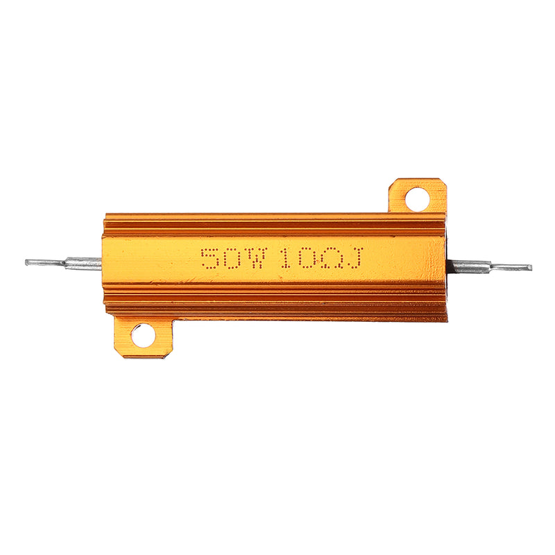 10pcs RX24 50W 10R 10RJ Metal Aluminum Case High Power Resistor Golden Metal Shell Case Heatsink Resistance Resistor