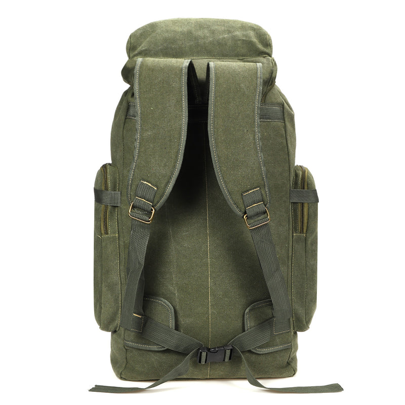 56-75L Canvas Military Rucksacks Outdoor Tactical Backpack Sports Hiking Climbing Camping Bag