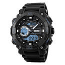 SKMEI 1228 Dual Display Multifunction Digital Quartz 50M Waterproof Chronograph LED Watch