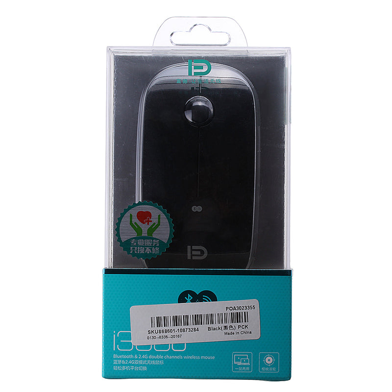 i368d 1600DPI Ultra Thin Mute Dual Mode bluetooth 2.4G Wireless Optical Mouse for Office Work PC