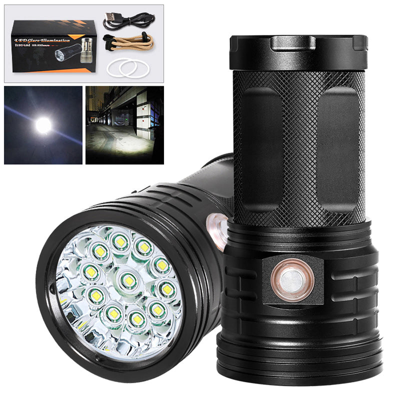 XANES XM11 T6 11x LEDs 3 Modes 2500Lumens USB Rechargeable LED Flashlight & Power Bank