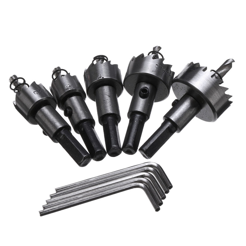 5pcs HSS 6542 Hole Sawtooth HSS Hole Saw Cutter Drill Bit Set 16/18.5/20/25/30mm with Plastic Box