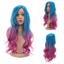 Natural Dark Roots Women Wig Full Wavy Hair Extensions Heat Resistant Synthetic Colorful