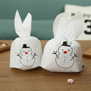 Christmas 50pcs Cute Easter Bunny Cookies Bag Wedding Decoration Snow Man Ear Plastic Candy Bag