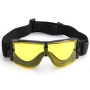 A Set 3 Lens Anti Shock Bulletproof CS Goggles Outdoor Shooting Anti-UV Glasses