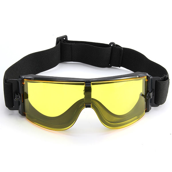 A Set 3 Lens Anti Shock Bulletproof CS Goggles Outdoor Shooting Anti-UV Glasses