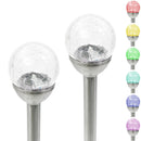 4pcs Solar LED Glass Ball Outdoor Garden Stake Lamps Color Changing Yard Lawn Landscape Light