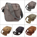 Men Canvas Satchel School Casual Shoulder Messenger Bag Pack Phone Pouch Outdoor Travel Hiking