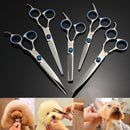 5Pcs/Set Dog Cat Pet Professional Grooming Hair Cutting Thinning Curved Scissors Shear