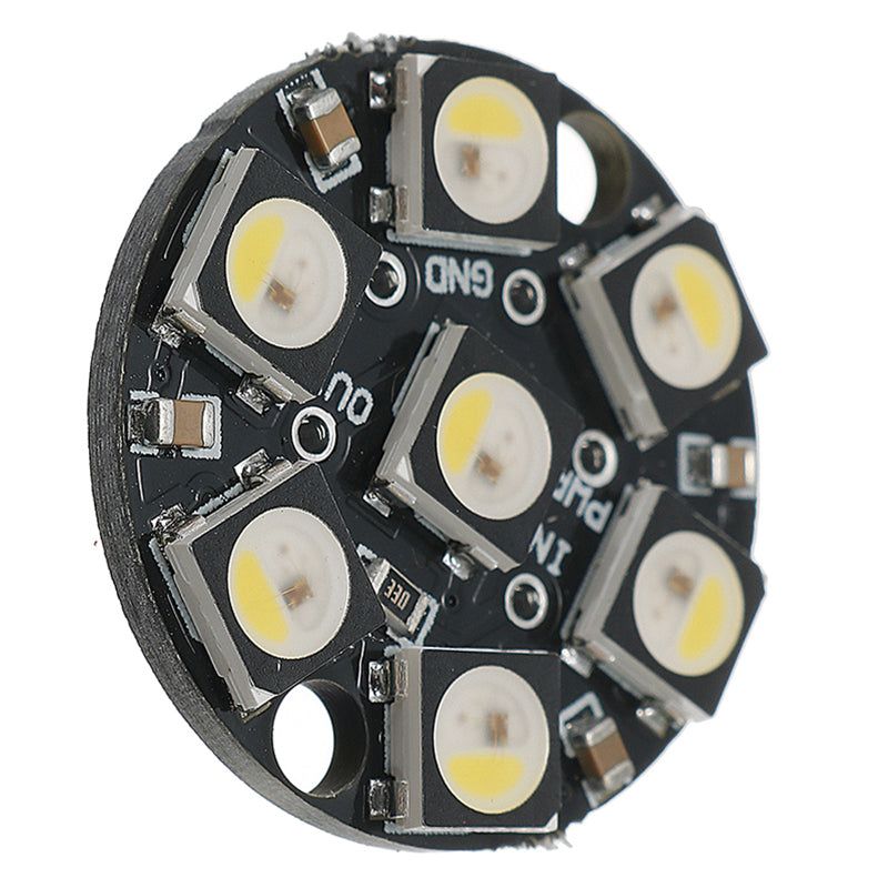 5Pcs Round 7x 5050 RGBW Cool White LED 6000K Display With Integrated Drivers Module