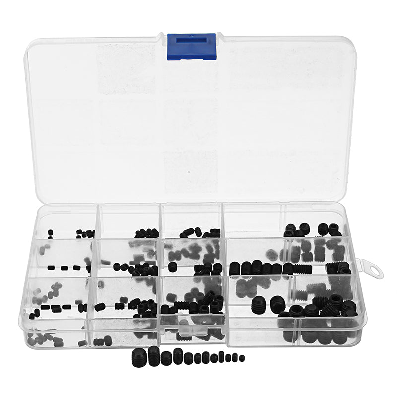 Suleve MXCH1 240Pcs M3-M8 Grub Screw Carbon Steel Hex Socket Allen Head Set Screw