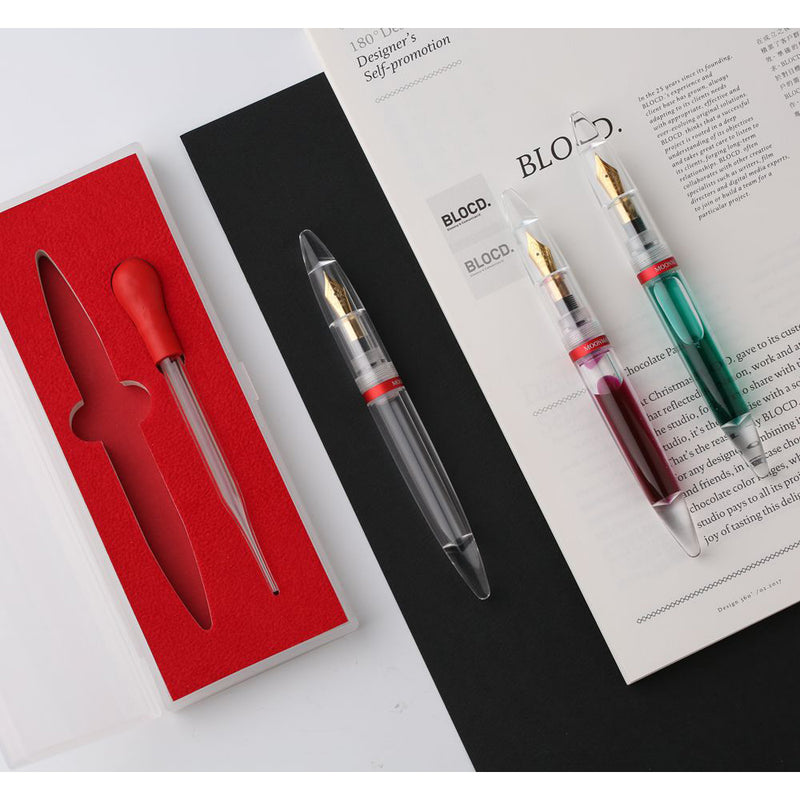 Moonman M2 Fountain Pen Eye Dropper Large Ink Capacity Eye dropper Filling Pen Ink Pens with Box Gift for Students Friends Family