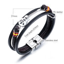 Punk Men's Leather Multi-layer Woven Leather Rope Bracelet