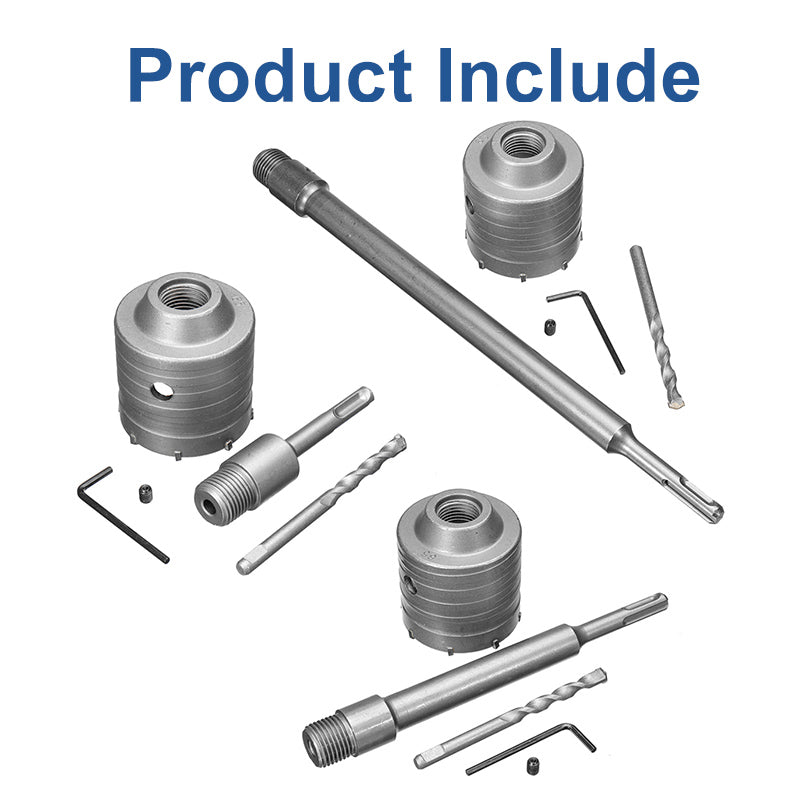 65MM Concrete Cement Wall Hole Saw Cutter Drill Bit 110MM/200MM/350MM SDS Shank Rod Wrench Tool Kit