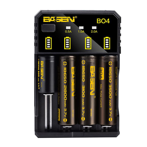 Basen BO4 4Colors Smart Li-ion Battery Charger for 14500 18650 26650 21700 Battery