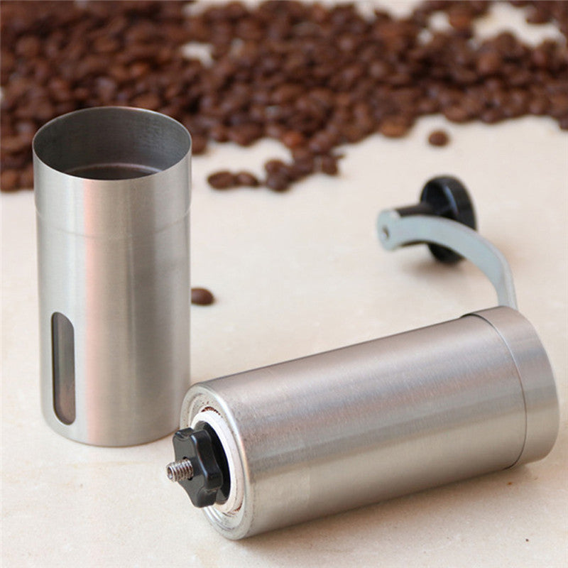 Silver Coffee Grinder Mini Stainless Steel Manual Handmade Coffee Bean Burr Grinders Kitchen Tool