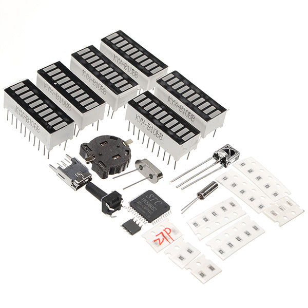 Dual Channels 30 Segments Volume UV Table Remote Control DIY Electronic Clock Music Spectrum Kit