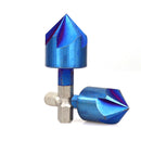 Drillpro 6pcs 6-19mm Countersink Drill Bit 5 Flutes Hex Shank Nano Blue Coated Chamfer Cutter Set
