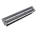 19Inch 1U Cabinet Rack Pass-through 24 Port CAT6 Patch Panel RJ45 Network Cable Tester Keystone Jack Modular Distribution Frame