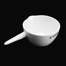 100ml Ceramic Crucible Basin Refractory Casserole Container Dish w/ Handle Flat Bottom Melting Casting Refining