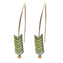 Trendy Stylish Natural Ore Multicolor Texture Arrowhead Earring Jewelry for Women
