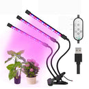 ZANLURE 360 Rotatable Three Head Grow Light Outdoor Multi-functional Lights LED Work Light with Clip Base and Adapter -US Plug