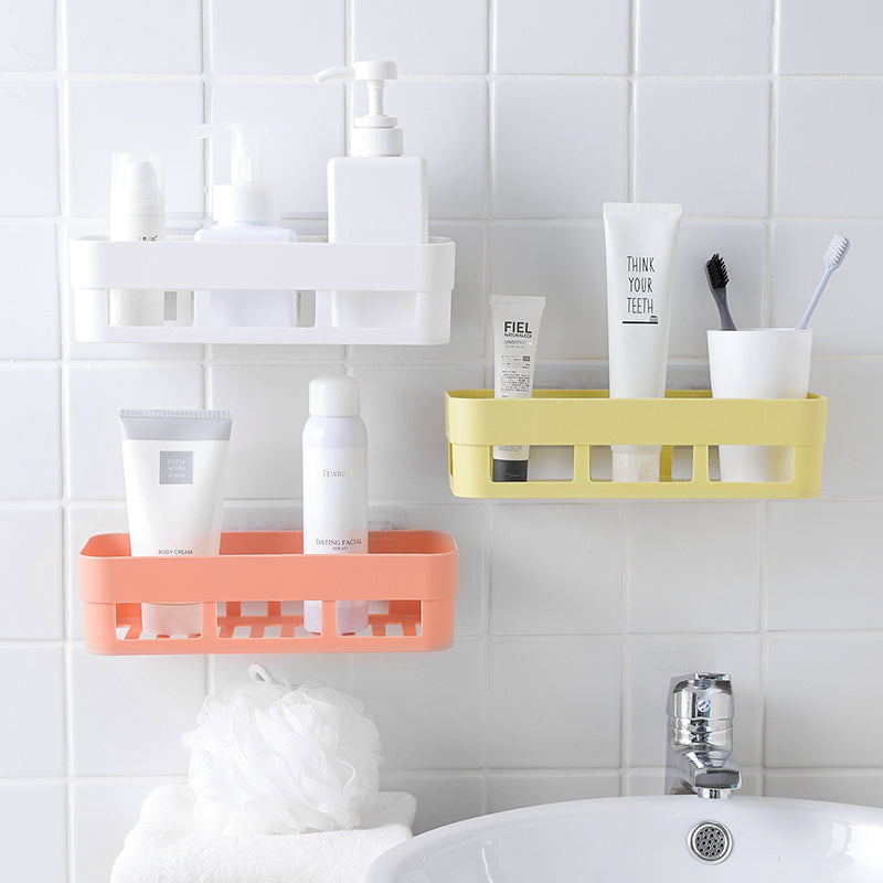 Punch-free Bathroom Toilet Kitchen Supplies Toilet Plastic Wall Rack Store Wash Cup Rack Bathroom Storage Rack