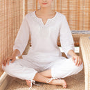 Women Fitness Yoga Suit Cotton Linen Embroidery Yoga Clothing Set Meditation Sportswear