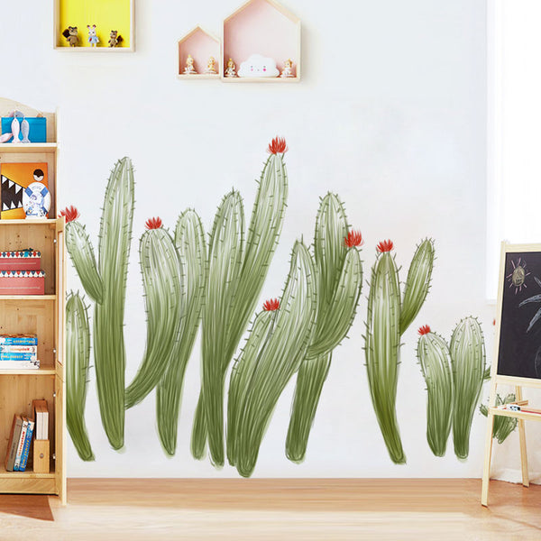 Miico FX82030 2PCS Wall Sticker Hand-Painted Cactus Creative Decorative Wall Sticker Home Decoration Sticker