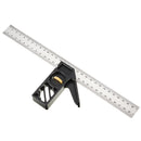 Drillpro Adjustable 300mm Aluminum Alloy Square 45 Degree Angle Scriber Steel Ruler Woodworking Line Locator Ruler DIY Carpenter Measuring Tool