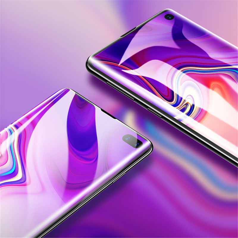 Rock Support Ultrasonic Fingerprint 0.18mm Self-healing 3D Curved Hydrogel Screen Protector For Samsung Galaxy S10 Plus Fingerprint Resistant TPU Film