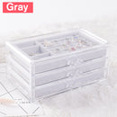 Acrylic 3 Layers Velvet Jewelry Box Display Holder Desktop Pendant Ring Earring Organizer Space Saving Jewelry Makeup Storage Case