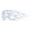 2pcs 13.5x5inch Universal Motorcycle Gas Tank Flames Skull Badge Decal Sticker