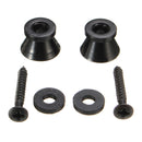 2pcs Black Strap Lock Buttons End Pins Cushion Screws For Guitar Bass