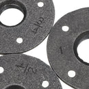 10Pcs/Set 1/2" 3/4" 1" Malleable Cast Iron Floor Flange Plates 4 Holes Black Pipes Fittings Industrial Pipe Furniture Wall Mount DIY Decor