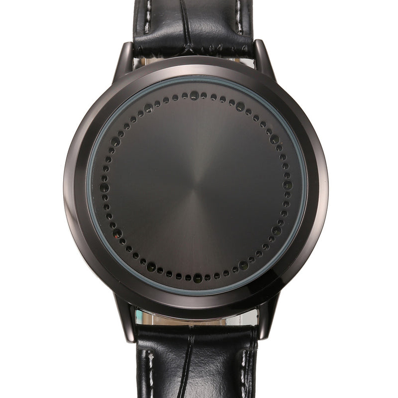 Touch Screen LED Waterproof Personality Tree Shaped Dial Leather Strap Lover Men Women Watch