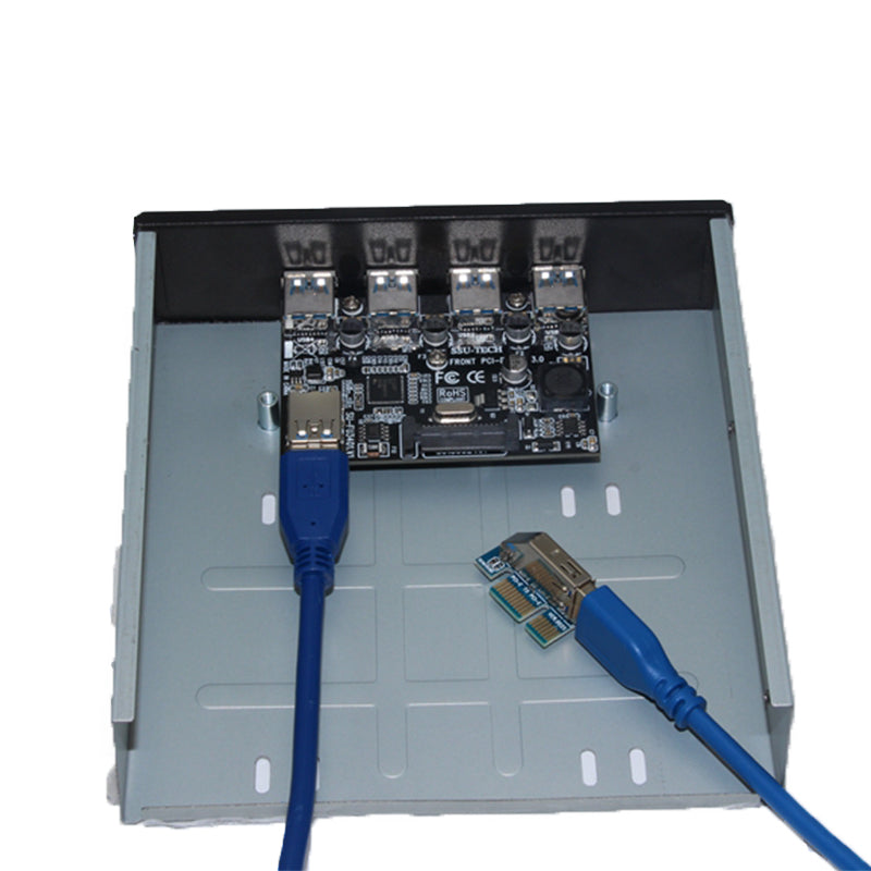 SSU FU3401 PCI-E to USB 3.0 with Front 4 Ports Optical Drive Expansion Card for Desktop Computer