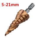 M35 Cobalt Step Drill Bit 1/4 Inch Hex Shank HSS-Co Step Drill Bit Spiral Grooved Hole Cutter