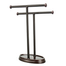 2 Tier Bar Towel Holder Freestanding Drying Rack Hanger Storage Shelf Bathroom