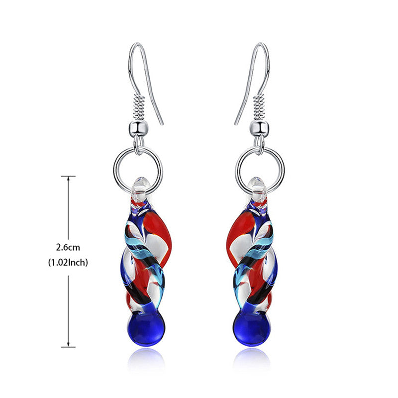 Fashion Crystal Glass Tornado Shape Pendant Necklace Earrings for Women