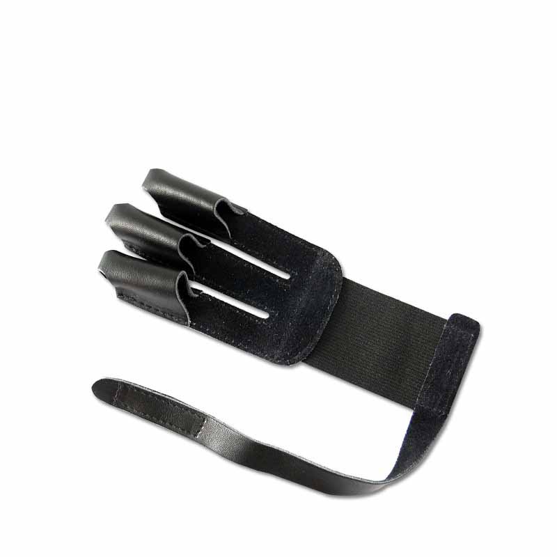 Huwairen 3 Tips Archery Finger Gloves Leather Glove Guard Archery Protector Release Archery Gloves Shooting Hunting Accessories-Black