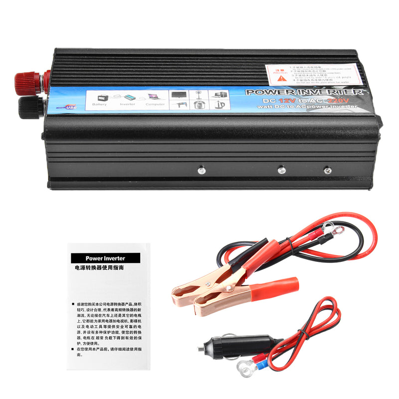 300W 500W 1000W 1200W 1500W Inverter Solar Power Inverter Modified Sine Wave Converter DC 12V to AC 220V