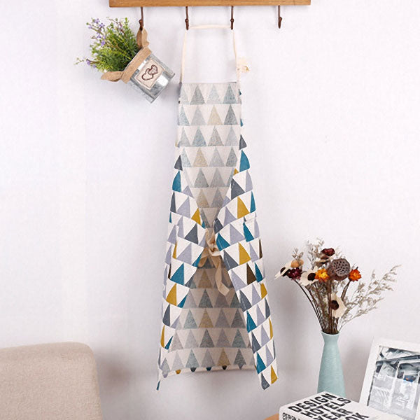 Honana Cotton Sleeveless Apron Triangular Lattice Kitchen Cooking Simple Aprons Cotton Linen